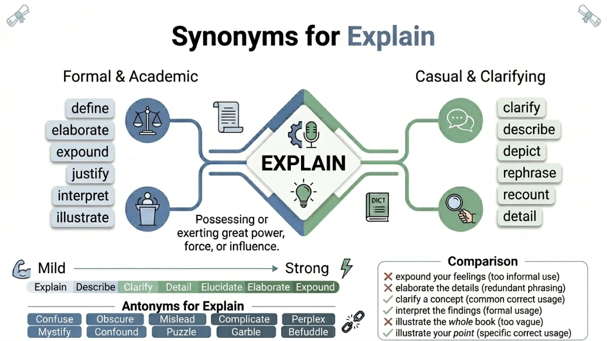 synonyms for explain