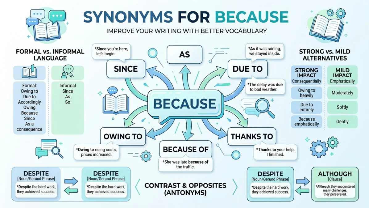synonyms for because
