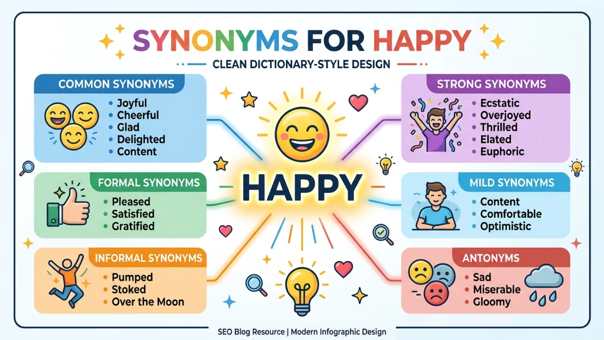 synonyms for happy