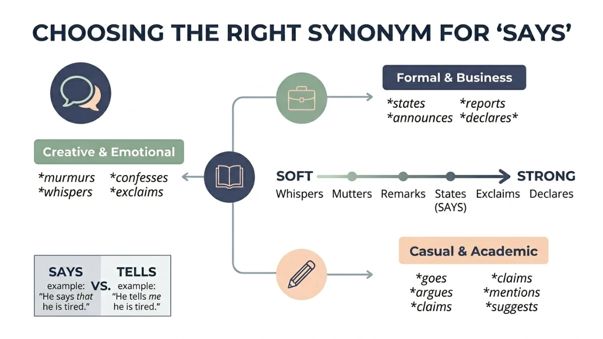 synonyms for says