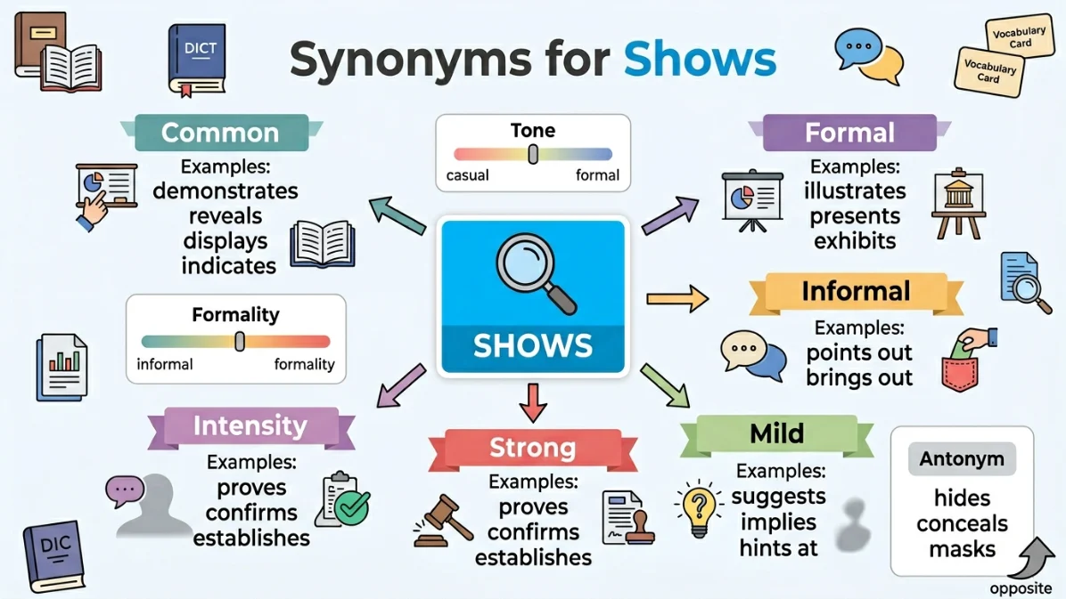 synonyms for shows