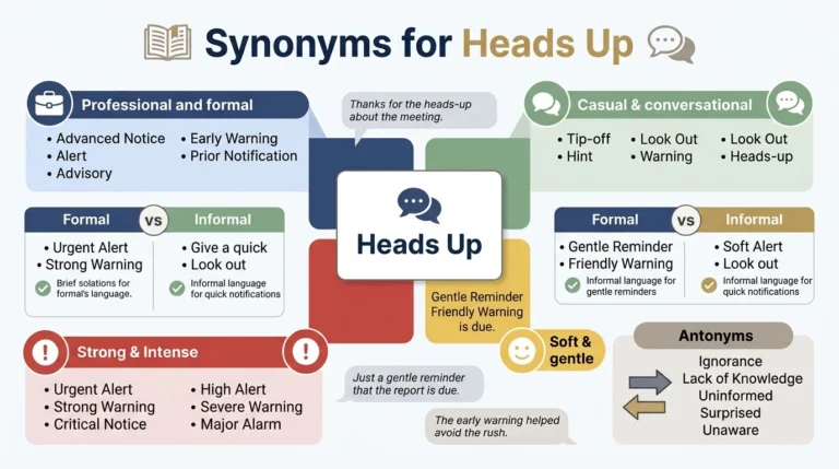 heads up synonym