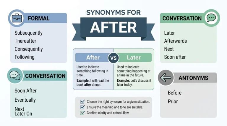 synonyms for after