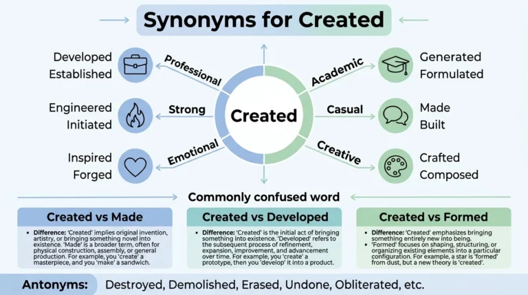 synonyms for created