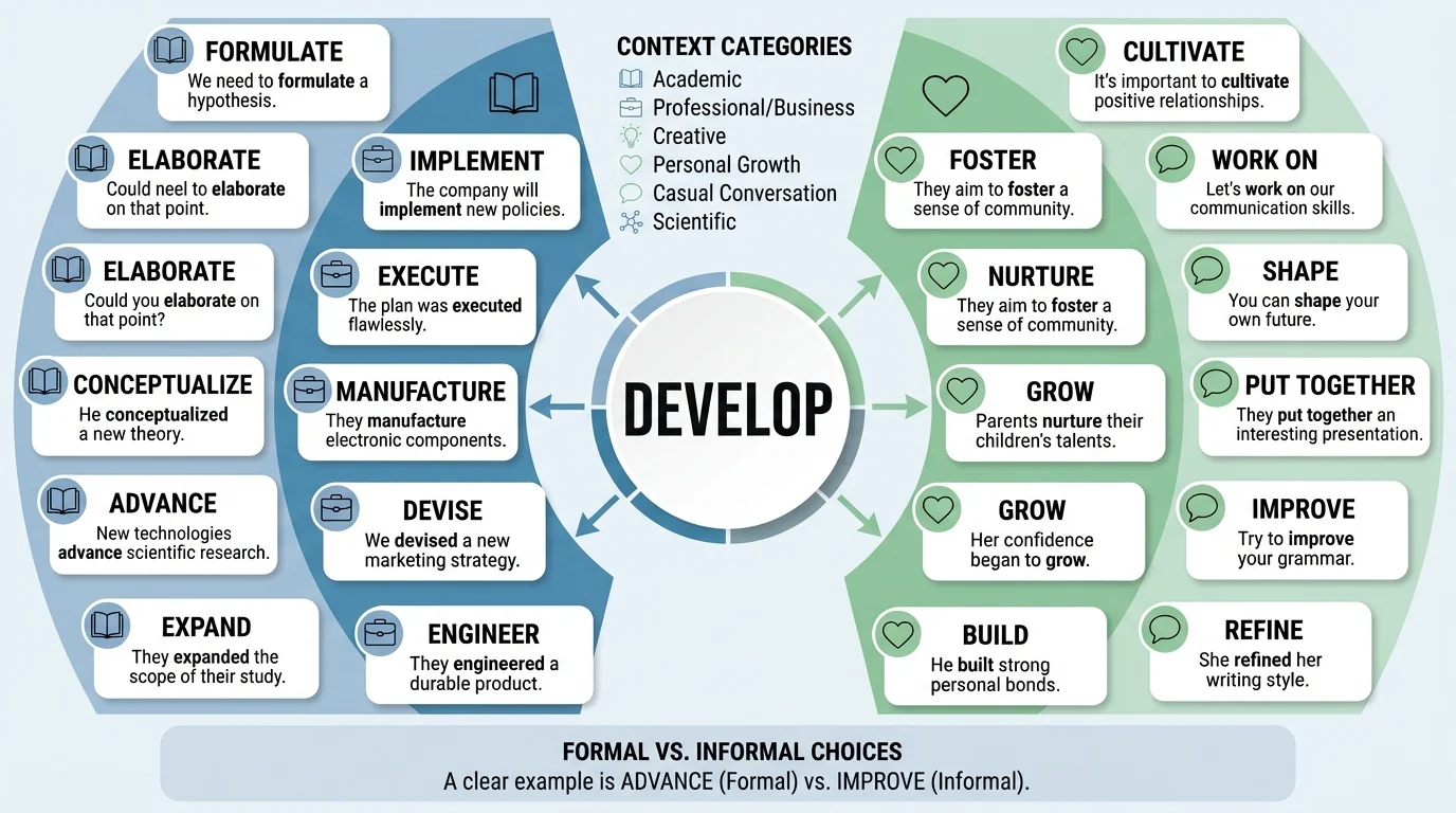 synonyms for develop