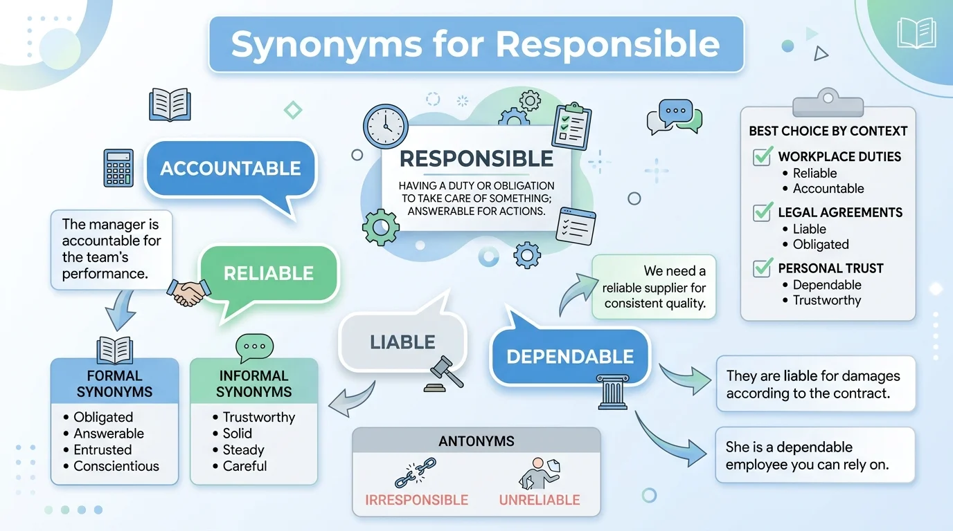 synonyms for responsible