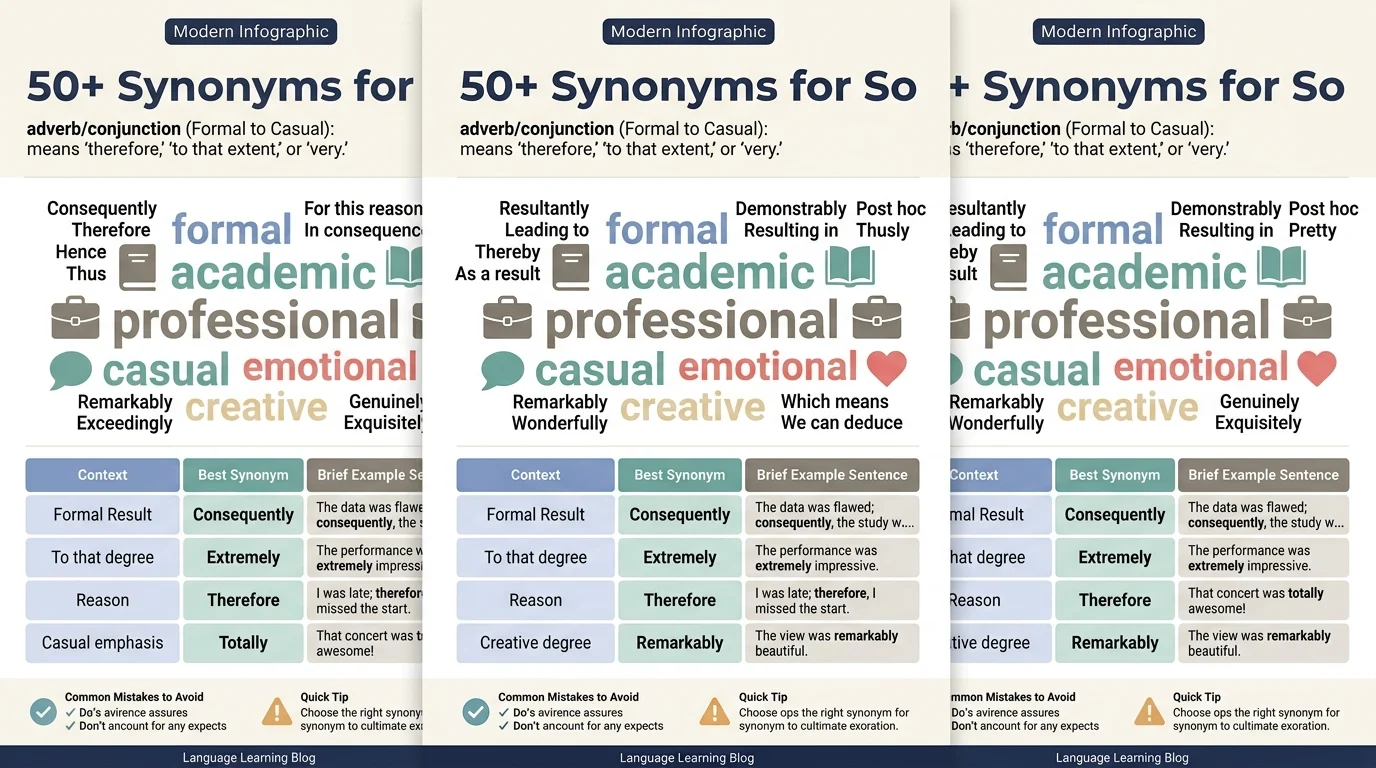 synonyms for so