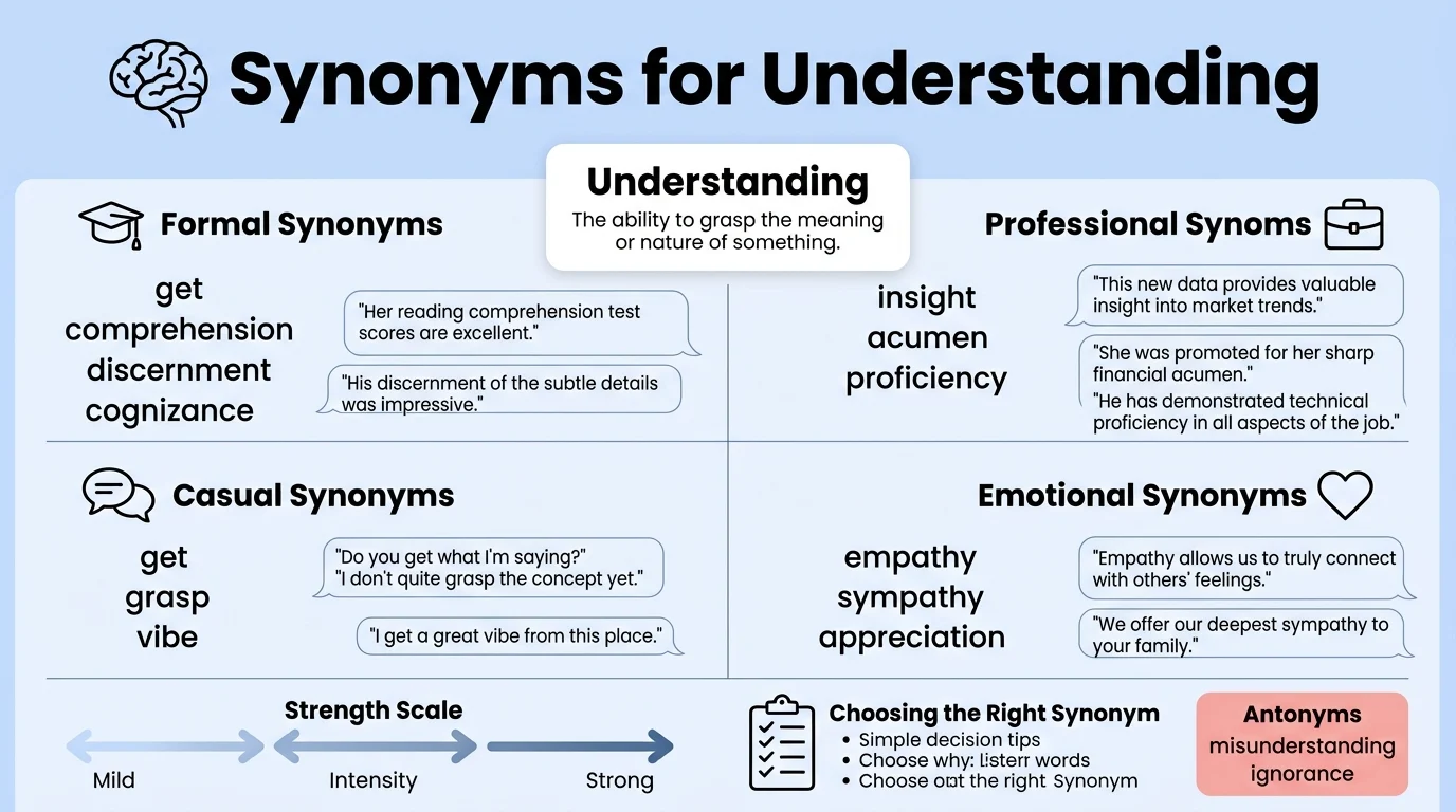 synonyms for understanding