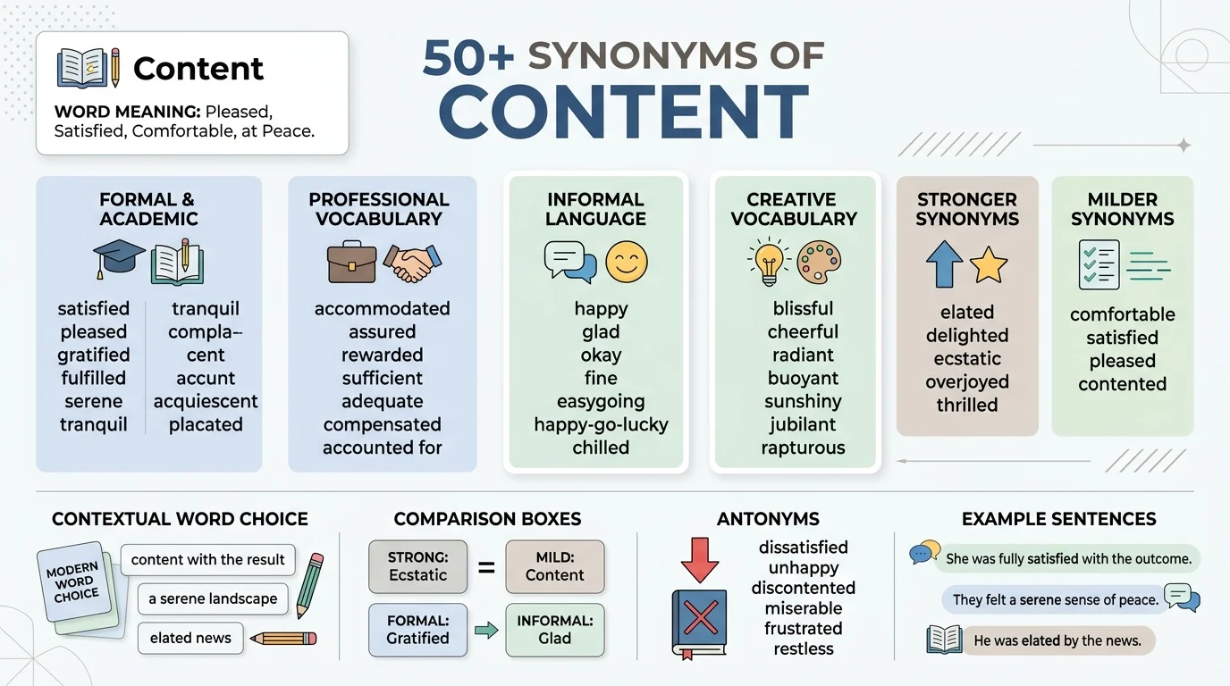 synonyms of content
