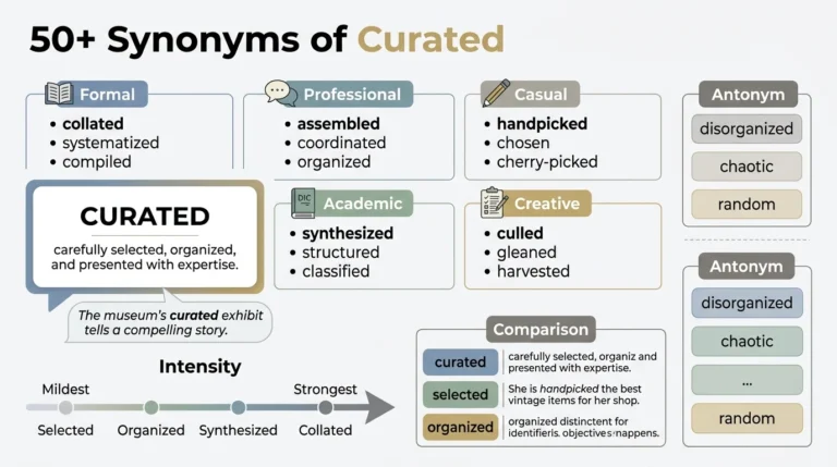 synonyms of curated