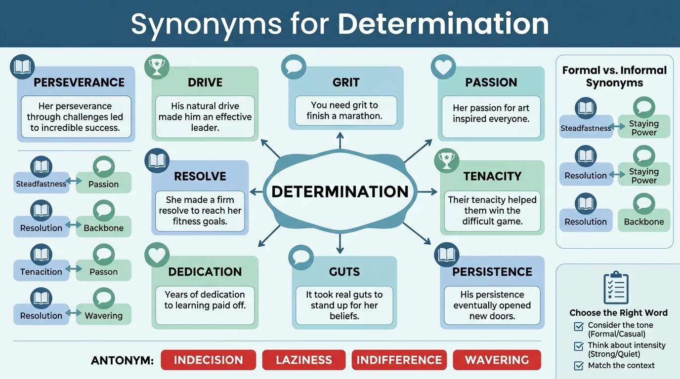 synonyms of determination