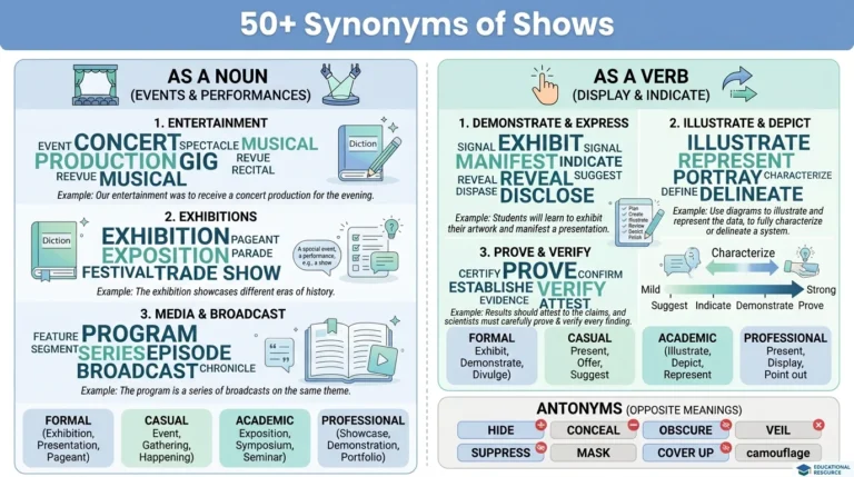 synonym of shows