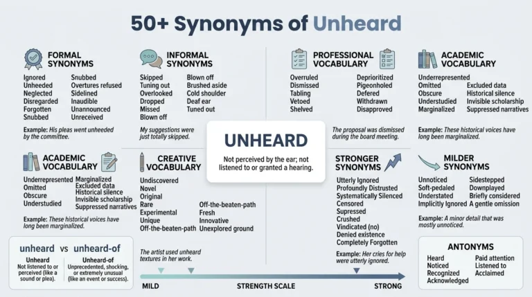 synonym of unheard