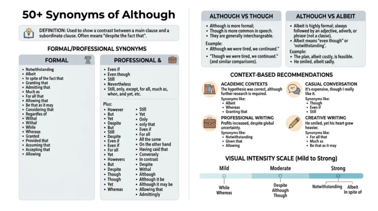 synonyms of although