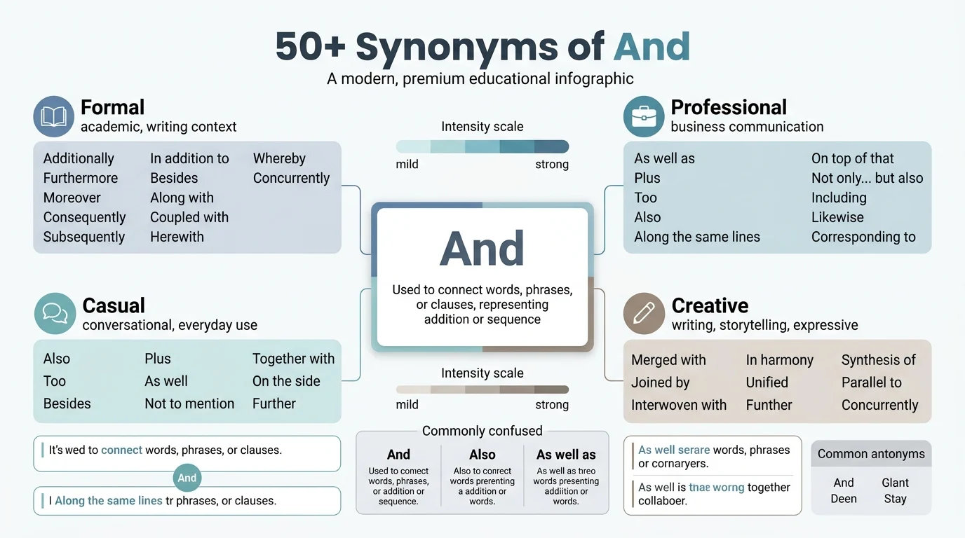 synonyms of and