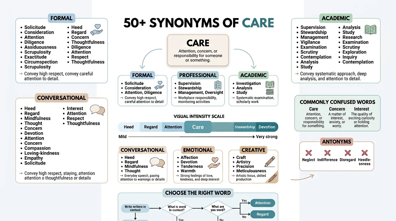 synonyms of care