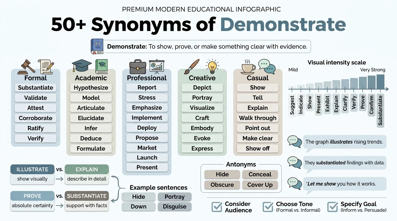 synonyms of demonstrate