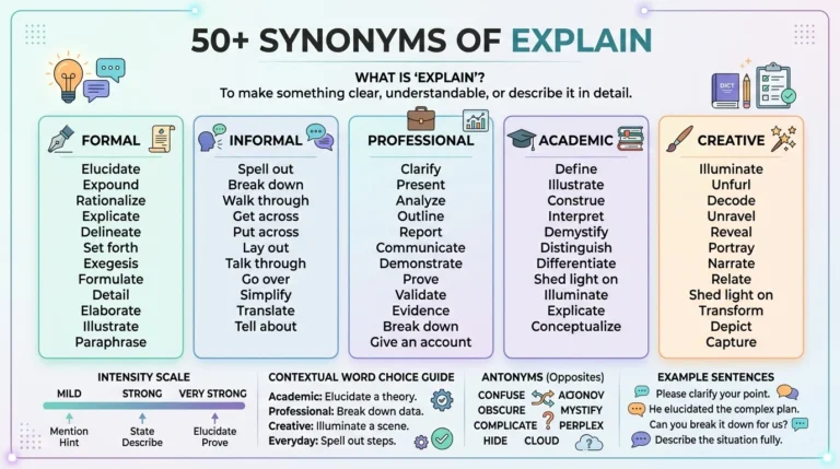 synonyms of explain