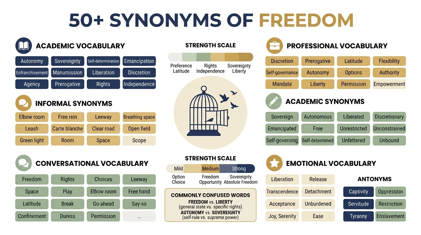 synonyms of freedom