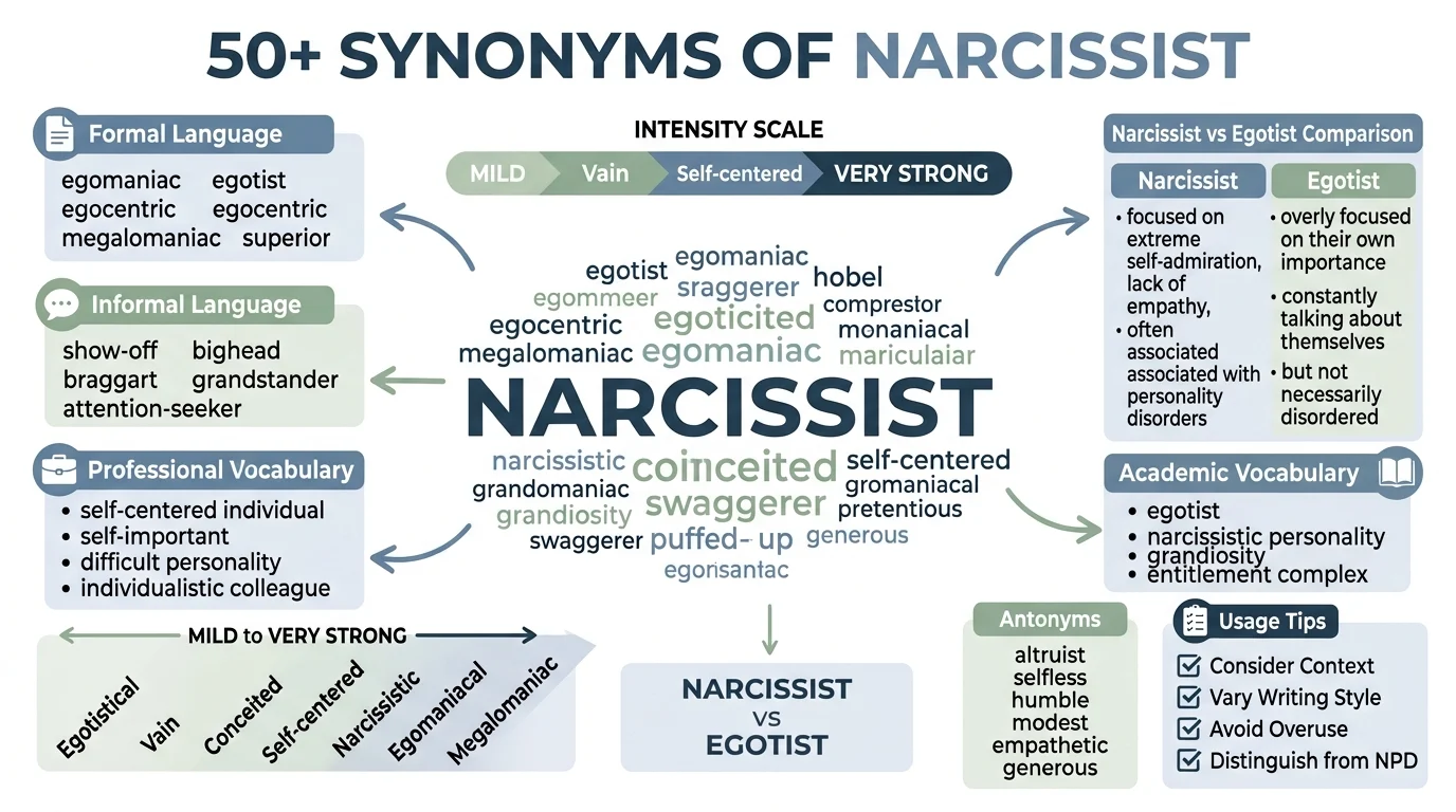 synonyms of narcissist