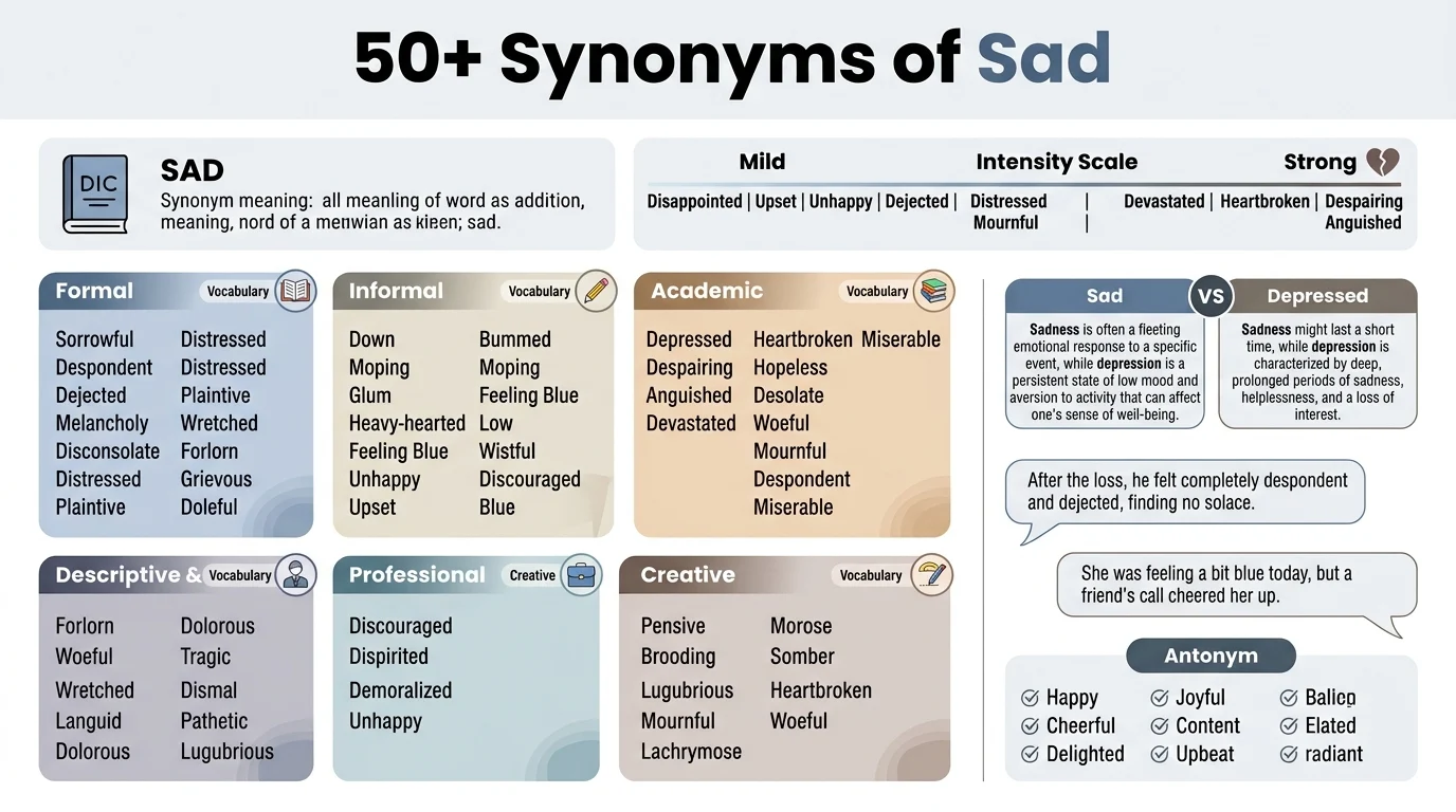 synonyms of sad