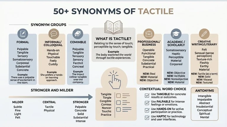 synonyms of tactile