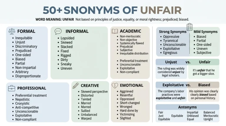 synonyms of unfair