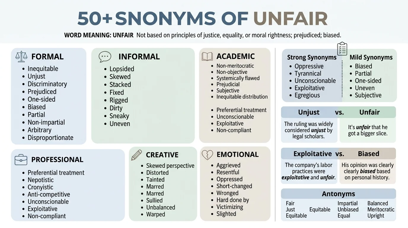 synonyms of unfair