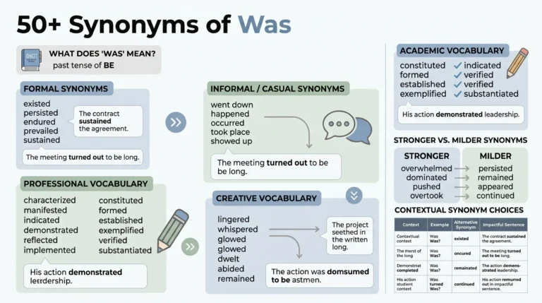 synonyms of was