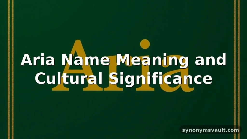 aria name meaning