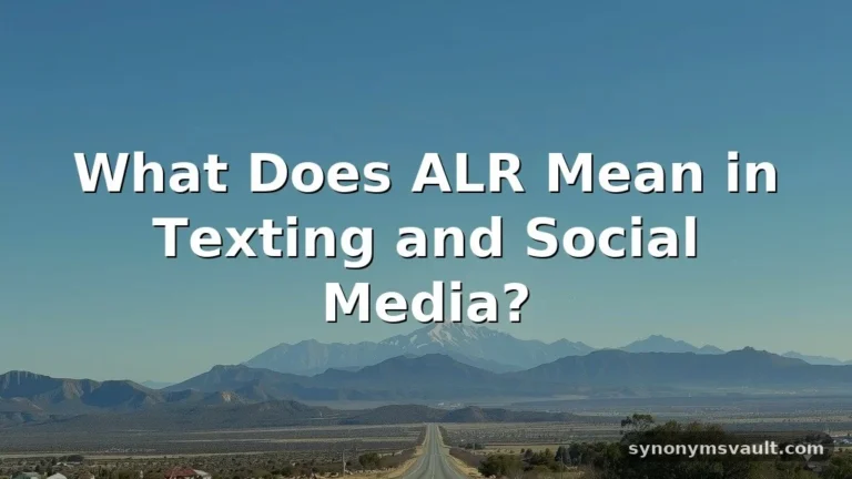 what does alr mean
