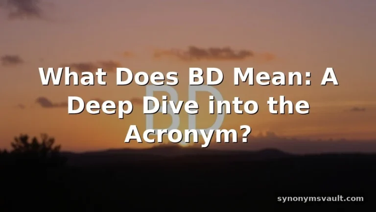 what does bd mean