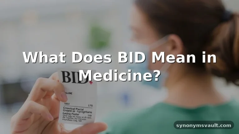 what does bid mean in medical terms