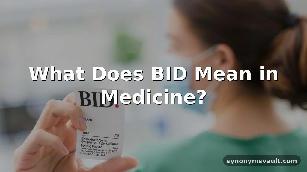 what does bid mean in medical terms