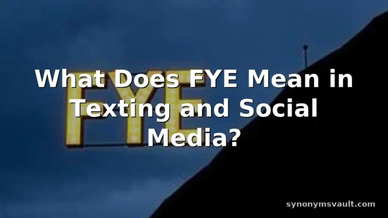 what does fye mean