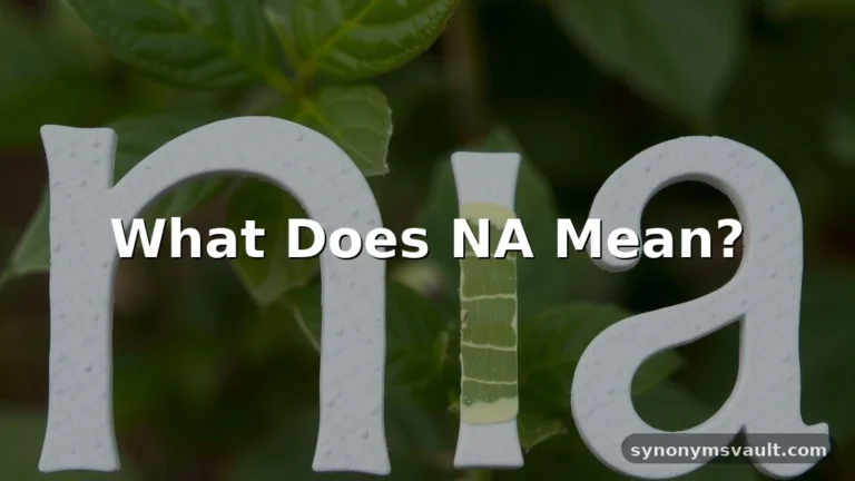 what does n/a mean