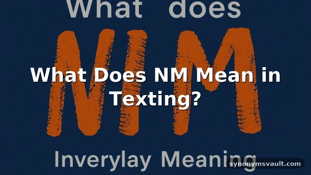 what does nm mean in texting