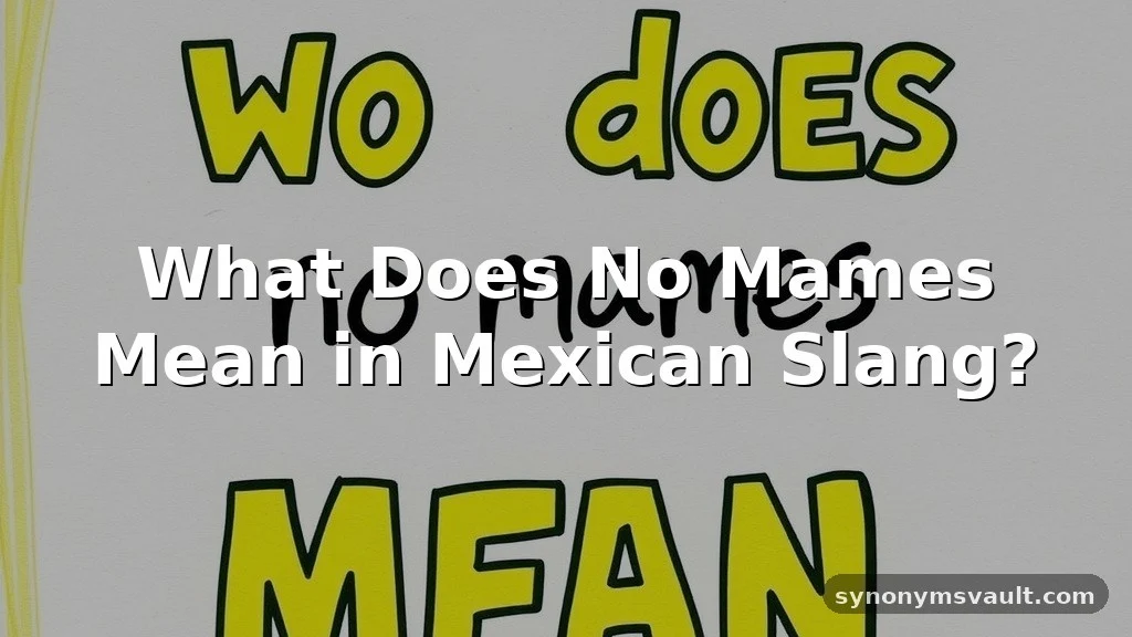 what does no mames mean