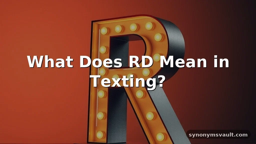 what does rd mean in text