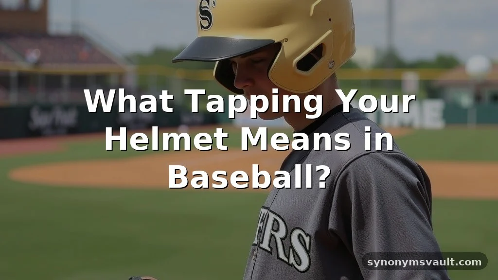 what does tapping your helmet mean in baseball