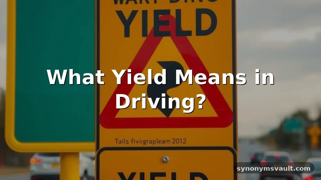 what does yield mean in driving