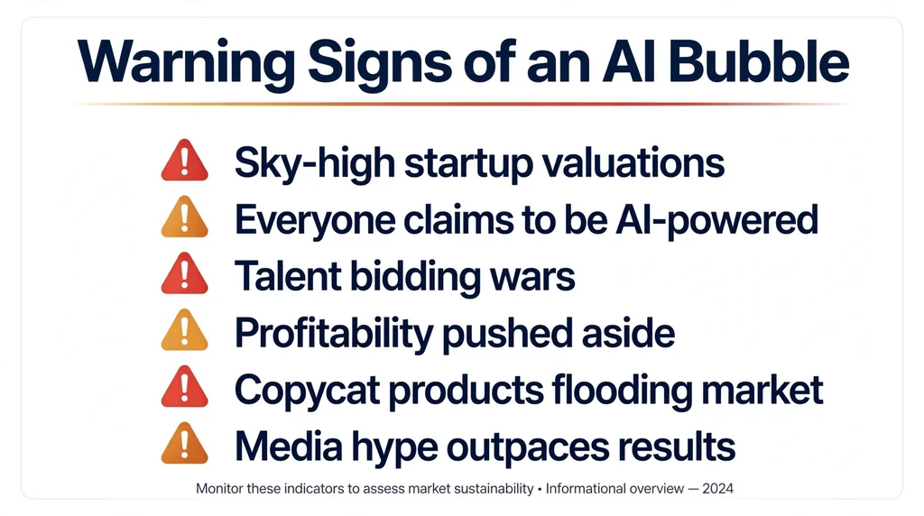 Checklist of warning signs indicating an AI bubble