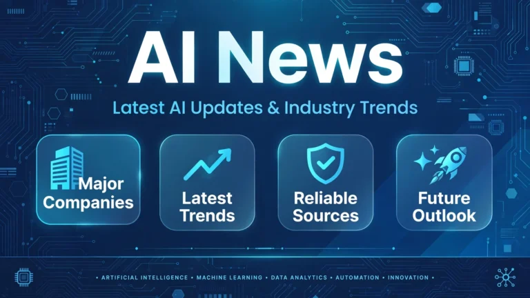 AI news featured image infographic covering latest AI trends and companies
