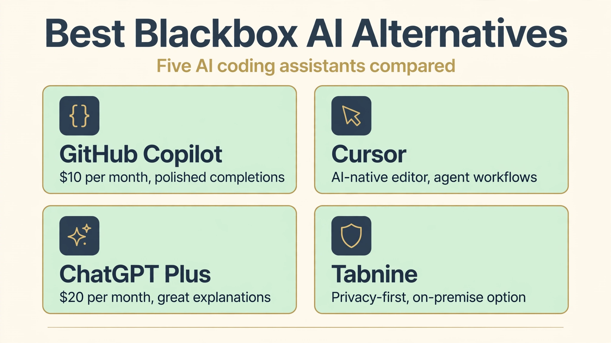 BlackBox AI alternatives infographic