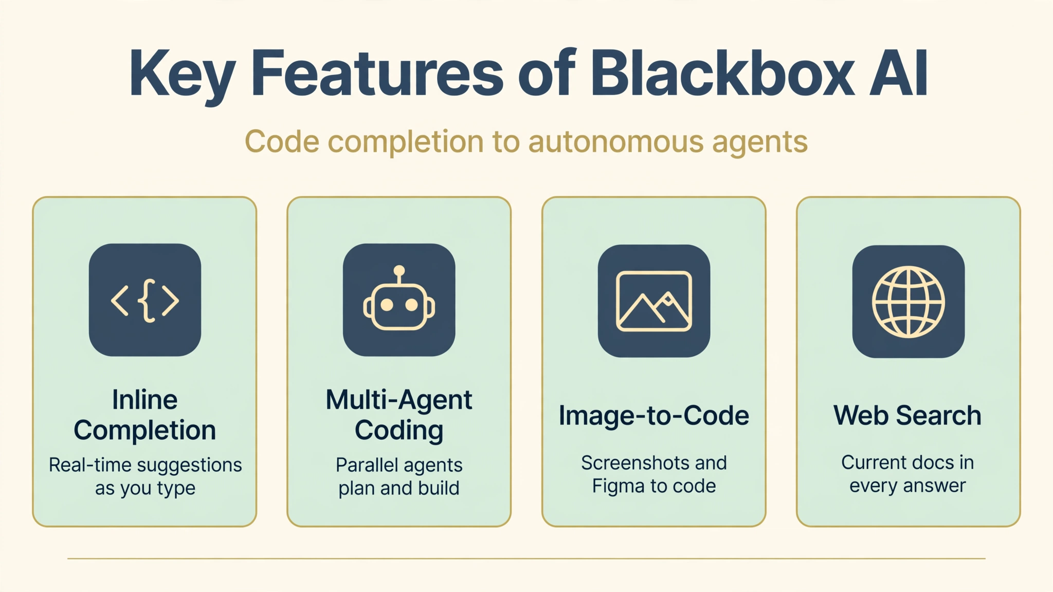 BlackBox AI key features infographic