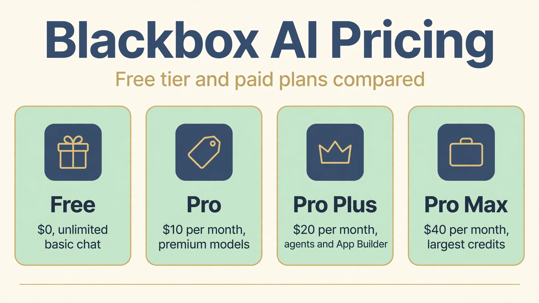 BlackBox AI pricing infographic
