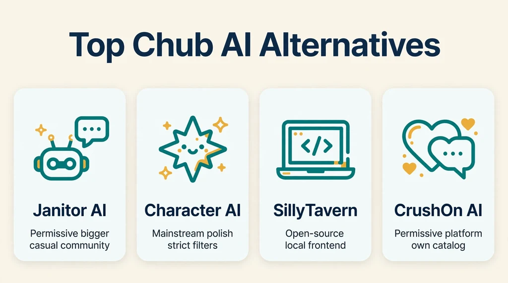 Chub AI alternatives infographic