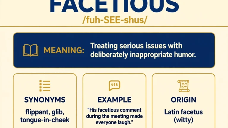 facetious meaning infographic