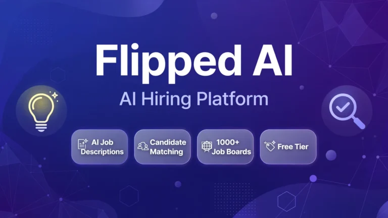 Flipped AI featured image infographic showing AI-powered hiring platform features