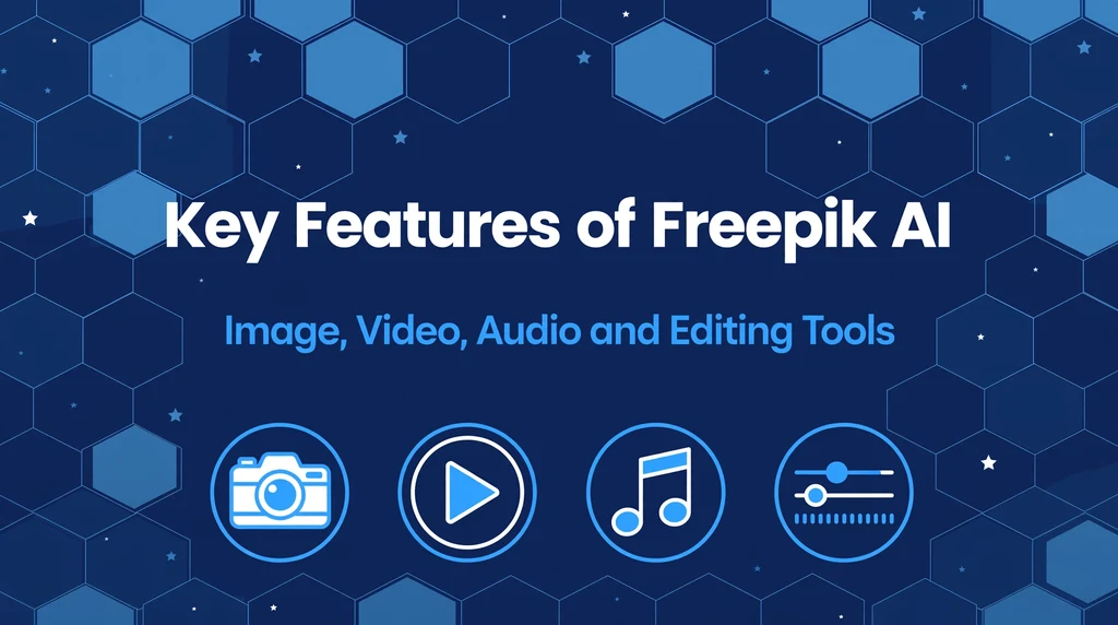 Key features of Freepik AI image, video and audio tools